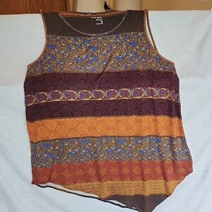 Ruff Hewn Asymmetrical Brown Tank Top